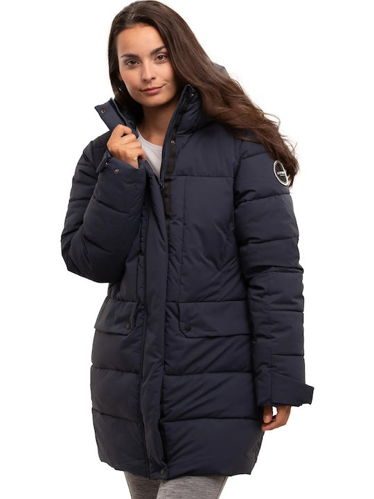Lungă Jachetă de femei Puffer Albastru marin