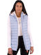 Women's Long Puffer Jacket for Winter with Hood Light Blue