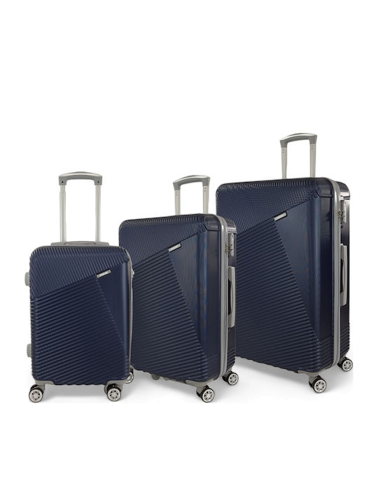 Playbags Koffer Hart Blau Maximale Höhe 75cm mit 4 Räder Set 3 Stück