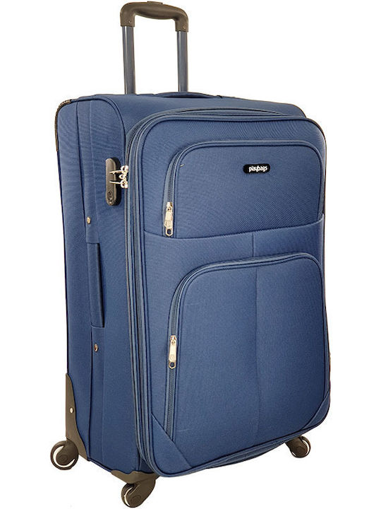 Playbags Mittlerer Stoff-Reisekoffer Blau mit 4...