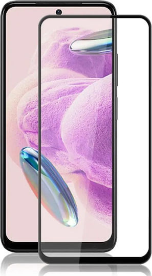 9H Пълно лепило Закалено стъкло за цялото лице Черен (Redmi Note 12S)