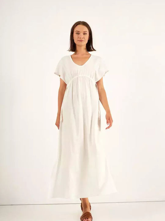 Harmony Γυναικείο Φόρεμα Παραλίας Λευκό