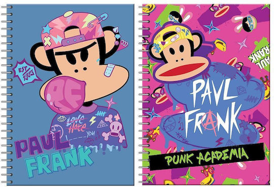 Paul Frank Σπιράλ Τετράδιο Ριγέ Α4 2 Θεμάτων Paul Frank (Διάφορα Σχέδια/Χρώματα)
