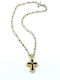 Dimitrios Exclusive Women's Cross from Gold Plated Silver with Chain