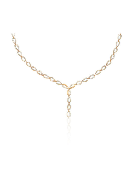 Arapinis Necklace from Rose Gold 14K with Zircon