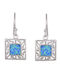 Sava Jewellery Dangle Clip Earrings in Silver with Blue Stones
