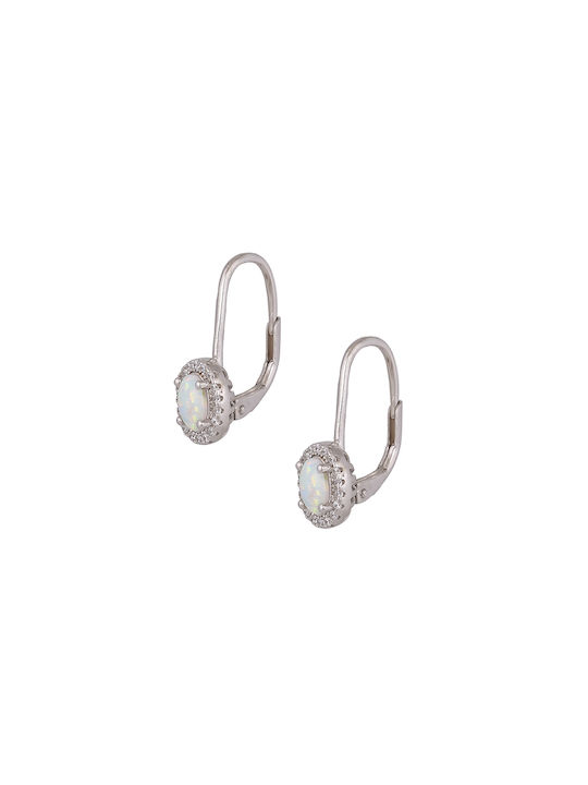 Sava Jewellery Silver Hoop Earrings with Clip and Stones