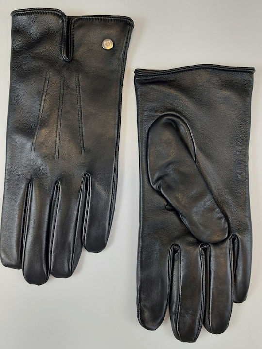 Monte Napoleone Men's Leather Gloves Black