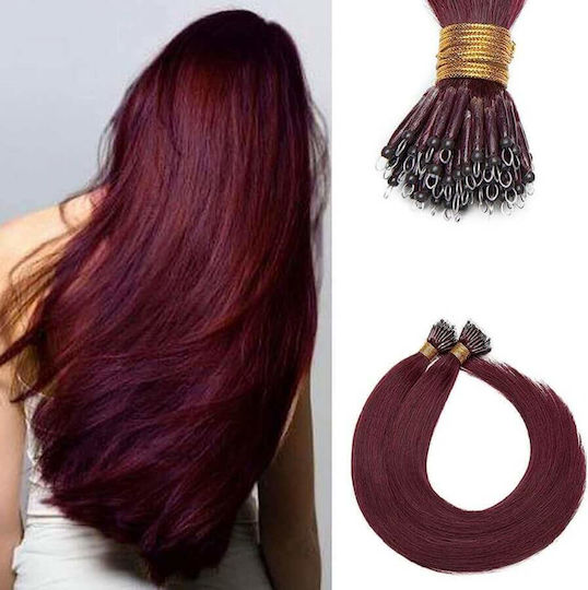 Extension Micro Ring με Φυσική Τρίχα Ρεμί σε Σκούρο Κόκκινο Χρώμα 99J 55cm No 99J