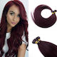 Extensie Keratin Cu Păr Uman Remy În Culoare Roșu Întunecat 99J 50cm Nr 99J