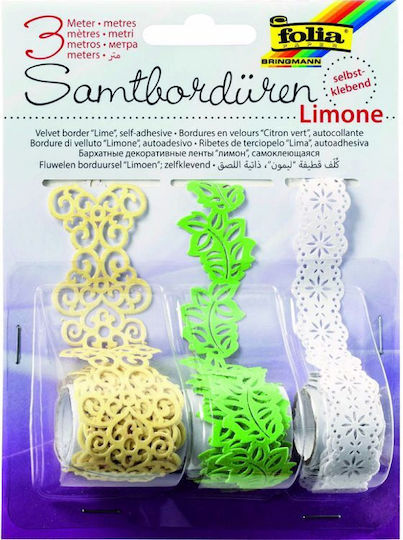 Folia Bandă Autoadezivă pentru Decor Catifea Borduri 3 Modele, Limone 1buc