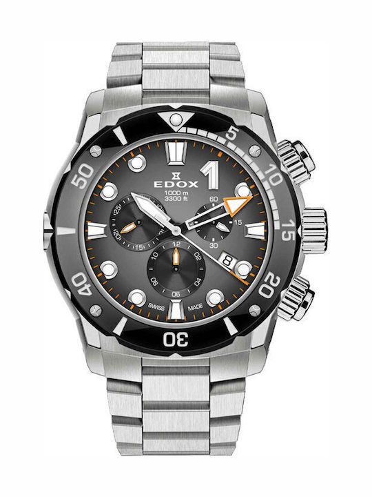 Edox Ανδρικό Ρολόι 45mm Χρονογράφος Μπαταρίας μ...