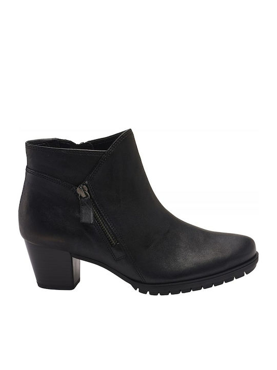 Gabor Leather Women's Ankle Boots Black