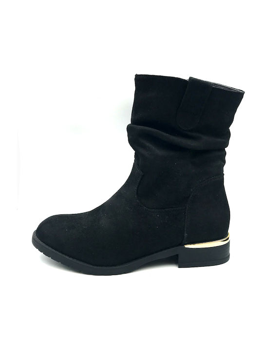 Plato Wildleder Damen Knöchelstiefel Schwarz