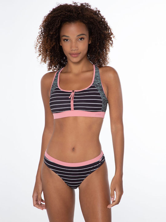 Set Bikini Τριγωνάκι Animal Print Μαύρο