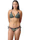 Join Bikini Set Triangle Top & Slip Bottom with Laces Khaki