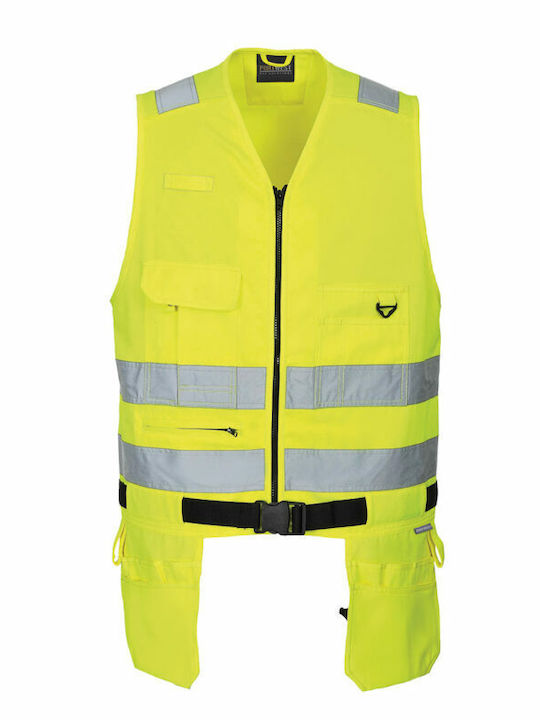 Portwest Men's Safety Vest with Reflective Film Yellow
