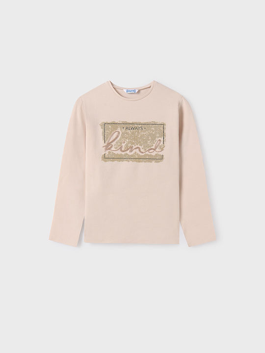 Mayoral Kids' Blouse Long Sleeve Beige