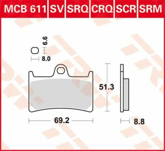 TRW Τακάκια Μοτοσυκλέτας για Yamaha YZF-R6 / XJR