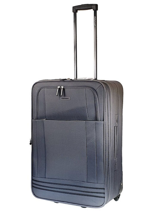 Diplomat Mittlere Grundstoffserie Stoffkoffer Grau mit 2 Rädern Höhe 64cm