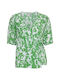 ICHI pentru Femei de Vară Bluză Mâneci scurte Verde