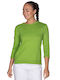 Vera Women's Blouse Cotton with 3/4 Sleeve Green