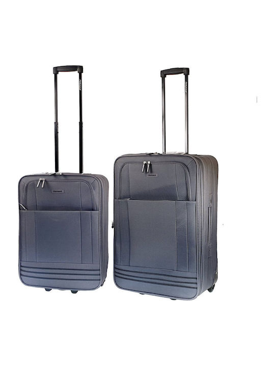 Diplomat Set Seria De Bază Din Material Textil Valize De Călătorie Din Material Textil Gri Cu Înălțime Maximă 64 Cm Cu 2 Roți Set 2 Bucăți