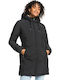Better Weather Women's Long Puffer Jacket for Winter with Hood Black