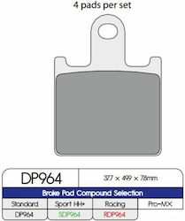 DP Brakes Τακάκια Μοτοσυκλέτας Εμπρός για Kawasaki ZZR 1400 DP Brakes Τακάκια Μοτοσυκλέτας Εμπρός για Kawasaki ZZR 1400