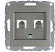 Mono Electric Priză Telefonică cu Ramă Dublă în Culoare Gri 500-002305131