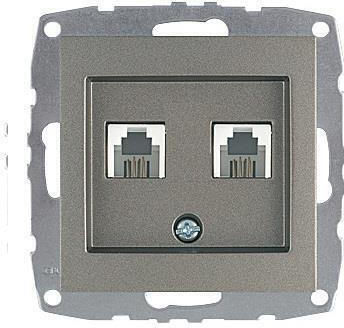 Mono Electric Priză Telefonică cu Ramă Dublă în Culoare Gri 500-002305131