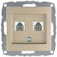 Mono Electric Complete Double Telephone Socket Gold 500-002205131