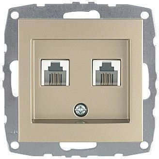 Mono Electric Complete Double Telephone Socket Gold 500-002205131