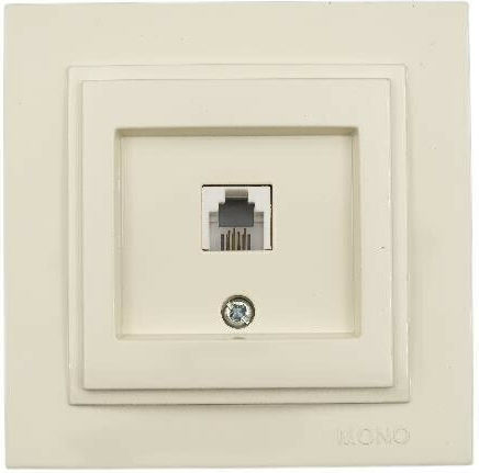 Mono Electric Πρίζα Τηλεφώνου με Πλαίσιο Μονή σε Μπεζ Χρώμα 505-001736124