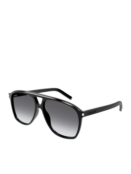 Ysl Dune Men's Sunglasses with Black Plastic Frame and Black Gradient Lens SL596 006