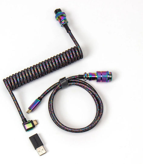 Keychron Spiral USB 2.0 Cable USB-C male - USB-C Μαύρο 1.08m CAB-7