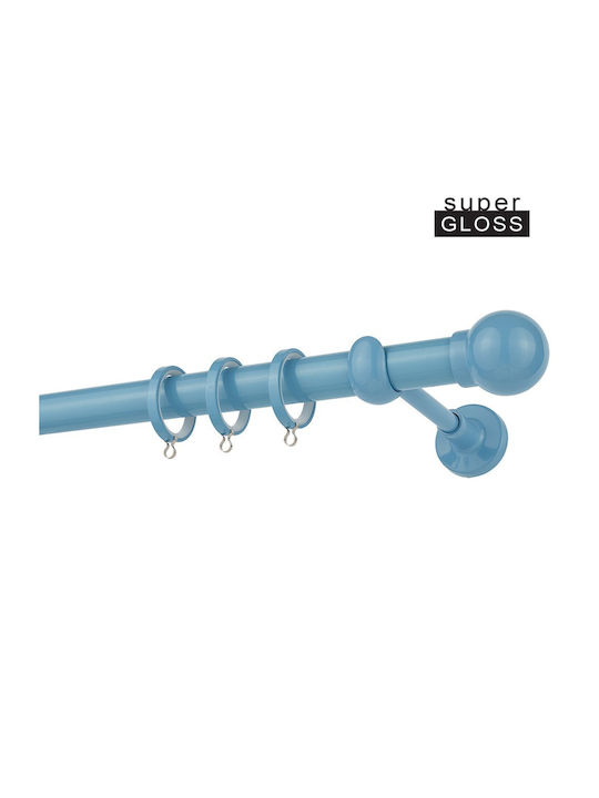 Zogometal Μεταλλικό Κουρτινόξυλο CP0058 Μονό Φ25mm 160εκ. Γαλάζιο