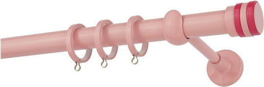 Zogometal Metallic Curtain Pole Color Pop Super Gloss Double with Rail Diameter 25mm Length 160cm Pink CP4132