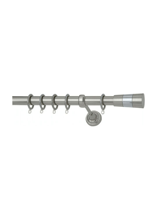 Import Hellas Metallic Curtain Pole Νo1 Single Φ25mm 160cm Silver
