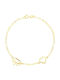 Eforo Kids Bracelet Chain from Gold 9K with Heart & Crown
