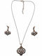 Bizoutaki Set with Necklace & Earrings from Brass Gold Plated