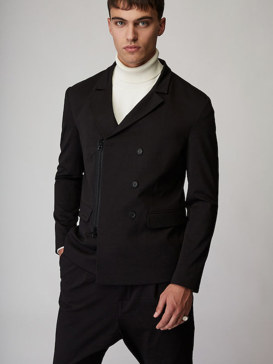 Men's Summer Suit Jacket Slim Fit Black
