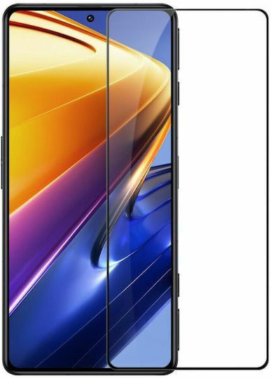 Frame 0.3mm Adeziv complet Full Face Tempered Glass Negru (Poco F4 GT)