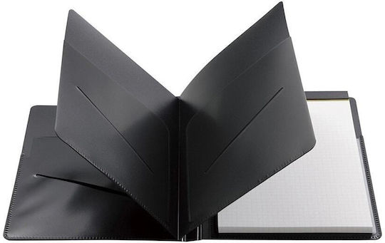 Mnemosyne Notepad Bloc Notes 70 Foi A5 Pătrată cu Elastic și Suport pentru Stilou Negru