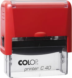 Colop Self-Inking Text Stamp in Greek Language with Red Ink