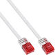 InLine Flat U/UTP Cat.6 Gigabit Network Cable Ethernet 10m White