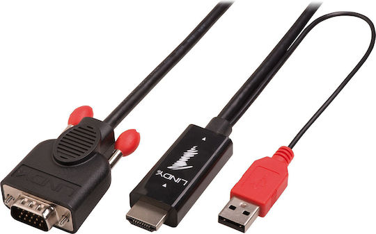 Lindy Μετατροπέας DisplayPort / HDMI male σε DisplayPort / HDMI female 1τμχ 41456