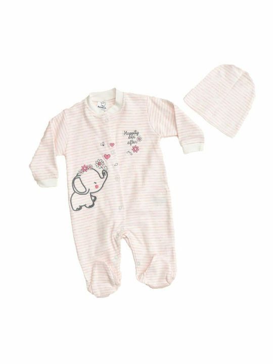 Potre Set Baby Strampler Langärmliges mit Zubehör Rosa