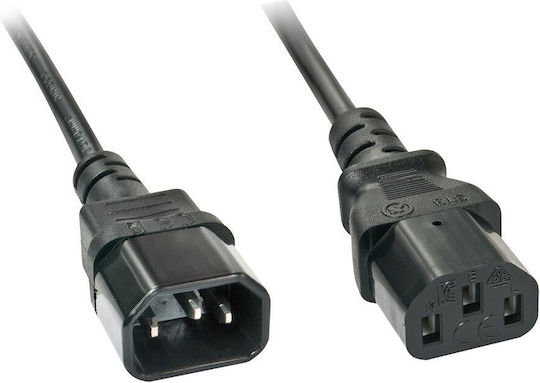 Lindy IEC C14 - IEC C13 Cable 2m Μαύρο 30331
