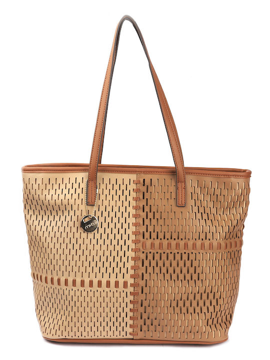 MI-TU Exclusive Damen Tasche Shopper Schulter Beige